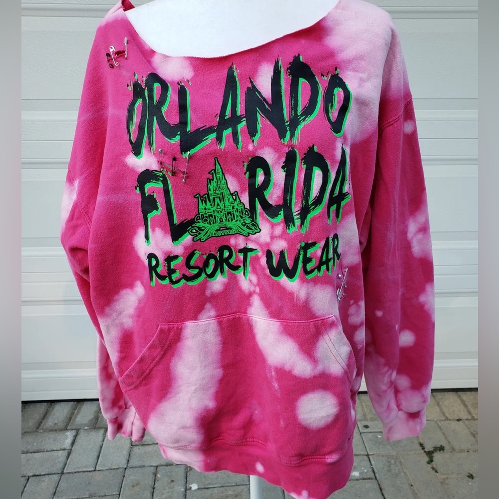 Upcycled Orlando Florida Sweatshirt - One Size fits S/M/L